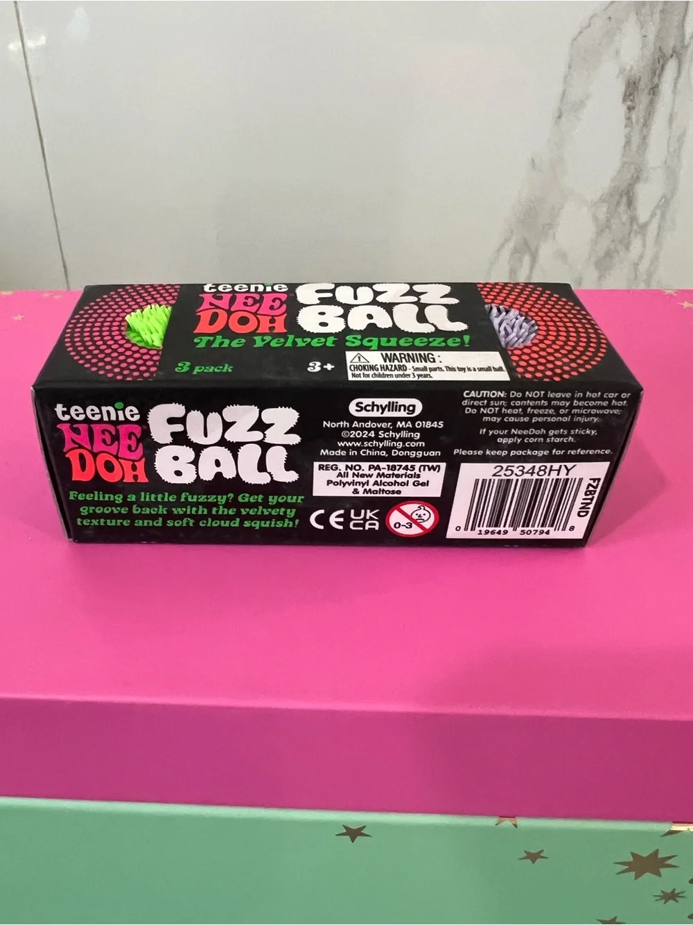 Needoh sealed package Fuzz Ball Velvet Squeeze -  (Set of 3)